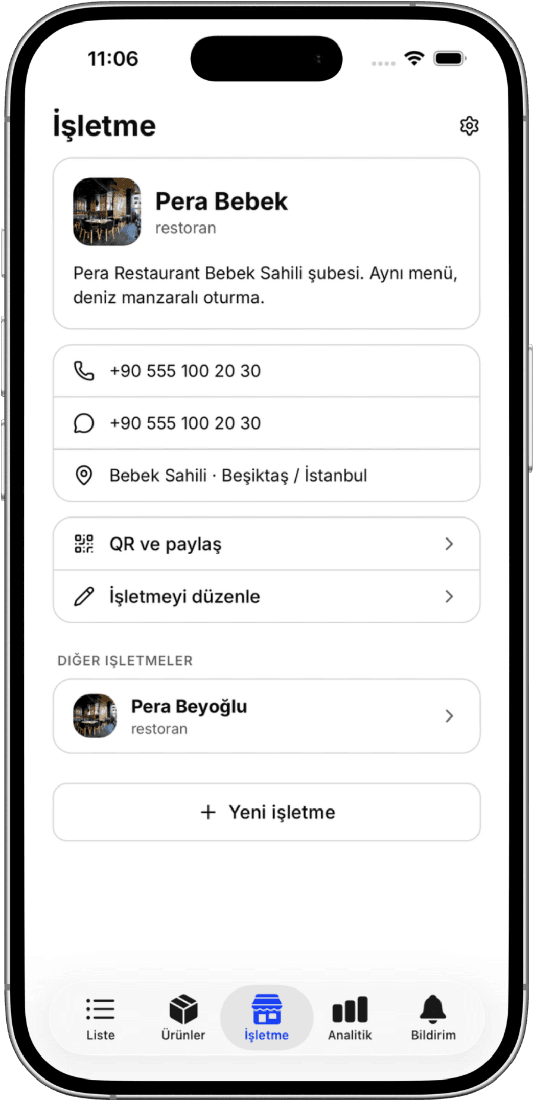 İşletmeni tek yerden yönet